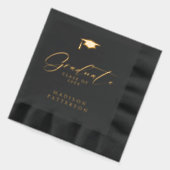 Elegant script Afstuderen gepersonaliseerd Afstude Folie Servetten (Links)