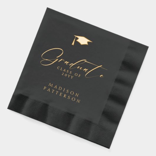 Elegant script Afstuderen gepersonaliseerd Afstude Folie Servetten (Links)