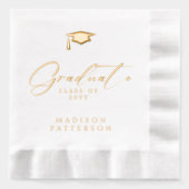 Elegant script Afstuderen gepersonaliseerd Afstude Folie Servetten (Voorkant)