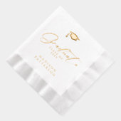 Elegant script Afstuderen gepersonaliseerd Afstude Folie Servetten (Rechts)