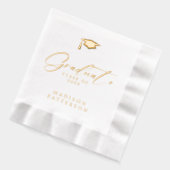 Elegant script Afstuderen gepersonaliseerd Afstude Folie Servetten (Links)