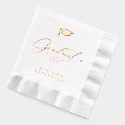 Elegant script Afstuderen gepersonaliseerd Afstude Folie Servetten (Links)