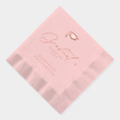 Elegant script Afstuderen gepersonaliseerd Afstude Folie Servetten (Rechts)