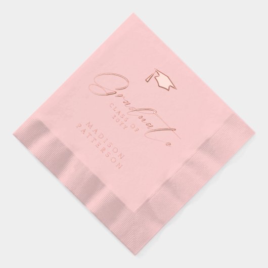 Elegant script Afstuderen gepersonaliseerd Afstude Folie Servetten (Rechts)