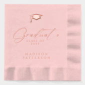 Elegant script Afstuderen gepersonaliseerd Afstude Folie Servetten (Voorkant)