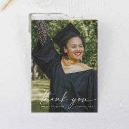 Elegant Script Afstuderen Hartelijk dank Kaart