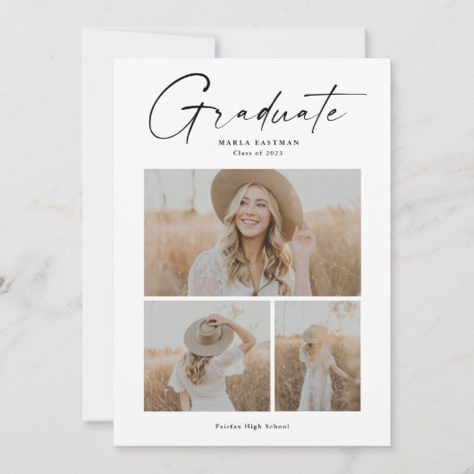 Elegant Script Afstuderen het Afstuderen van de Co Kaart (Voorkant)