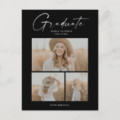Elegant Script Afstuderen het Afstuderen van de Co Uitnodiging Briefkaart (Voorkant)