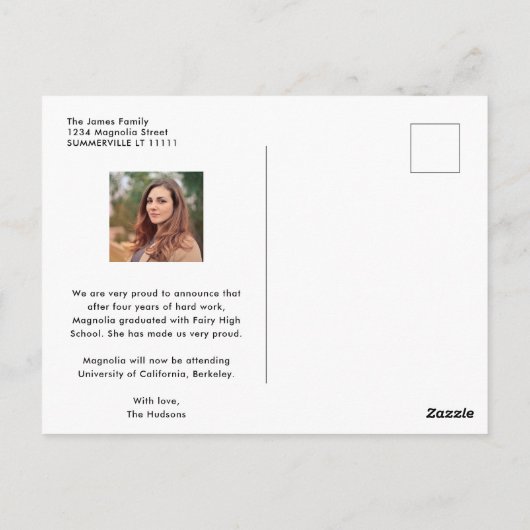 Elegant Script Afstuderen het Afstuderen van de Fo Briefkaart (Achterkant)