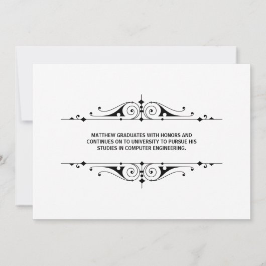 Elegant script Afstuderen Kaart (Achterkant)