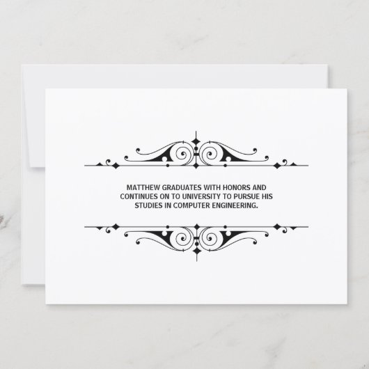 Elegant script Afstuderen Kaart (Achterkant)