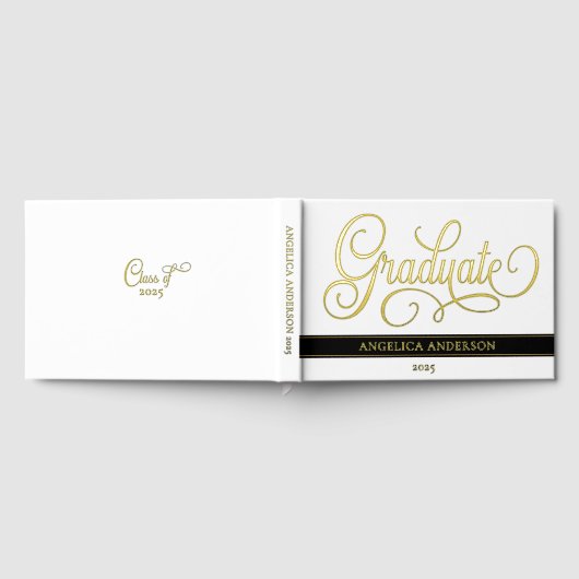 Elegant script Afstuderen Luxury Real Gastenboek (Volledig)