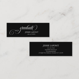 Elegant Script Afstuderen Mini Naam Kaart Visitekaartje