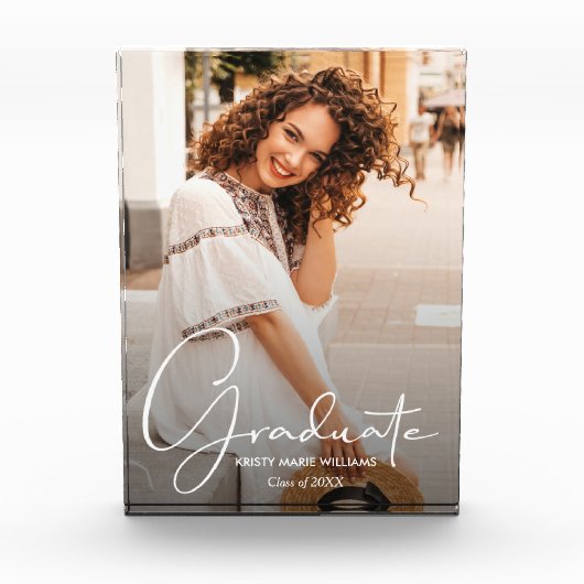 Elegant Script Afstuderen Modern Fotoblokken (Voorkant)