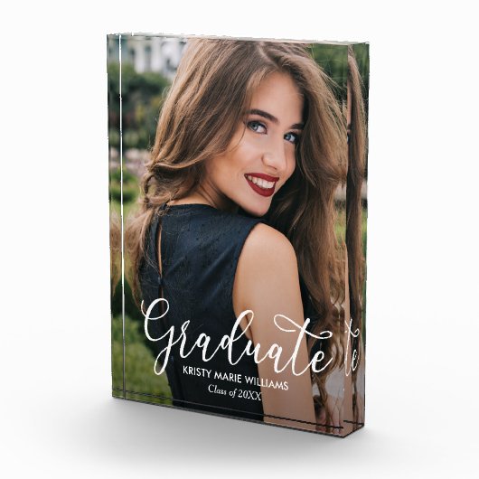 Elegant Script Afstuderen Modern Fotoblokken (Rechts)