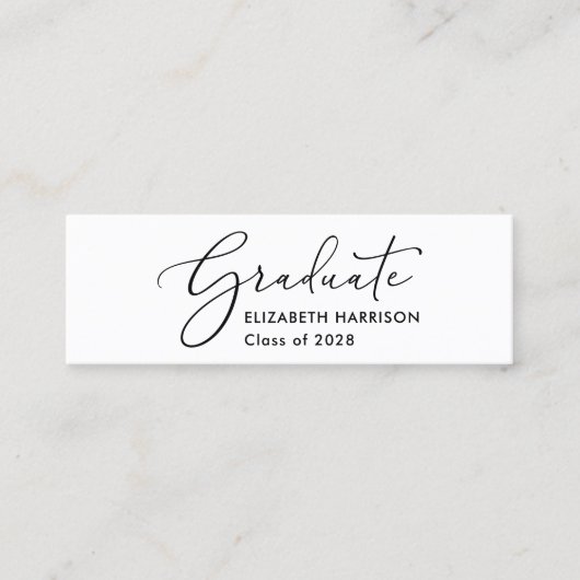 Elegant Script Afstuderen naam Mini Visitekaartje (Voorkant)