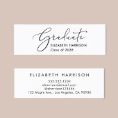 Elegant Script Afstuderen naam Mini Visitekaartje