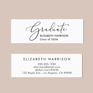 Elegant Script Afstuderen naam Mini Visitekaartje