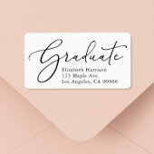Elegant Script Afstuderen Retouradres Etiket