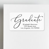 Elegant Script Afstuderen Retouradres Etiket