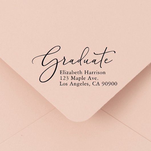 Elegant Script Afstuderen Retouradres Zelfinktende Stempel