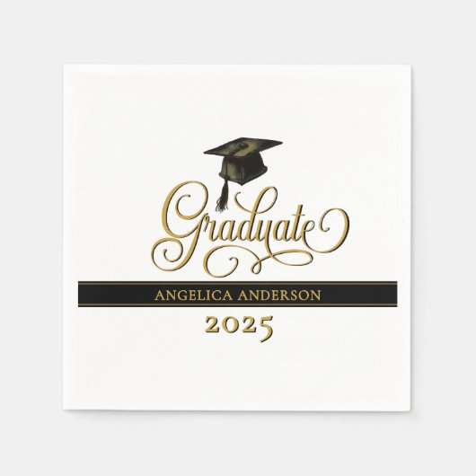 Elegant Script Afstuderen Servet (Voorkant)