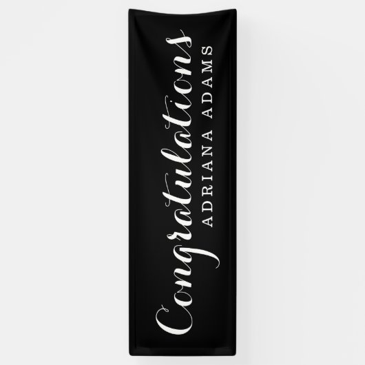Elegant Script Afstuderen Spandoek (Verticaal)