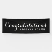 Elegant Script Afstuderen Spandoek (Horizontaal)