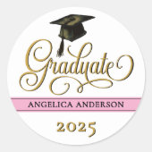 Elegant Script Afstuderen Sticker (Voorkant)