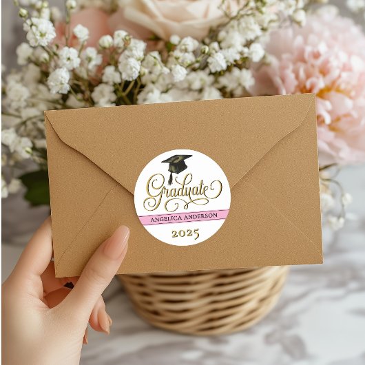 Elegant Script Afstuderen Sticker