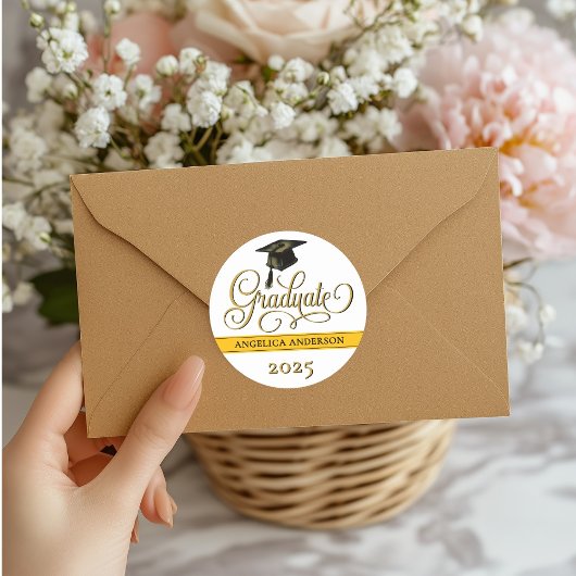 Elegant Script Afstuderen Sticker