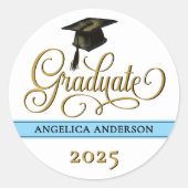 Elegant Script Afstuderen Sticker (Voorkant)