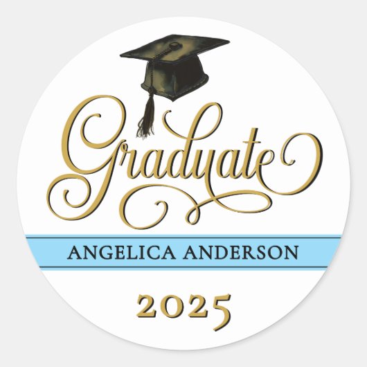 Elegant Script Afstuderen Sticker (Voorkant)