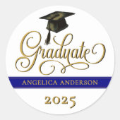 Elegant Script Afstuderen Sticker (Voorkant)