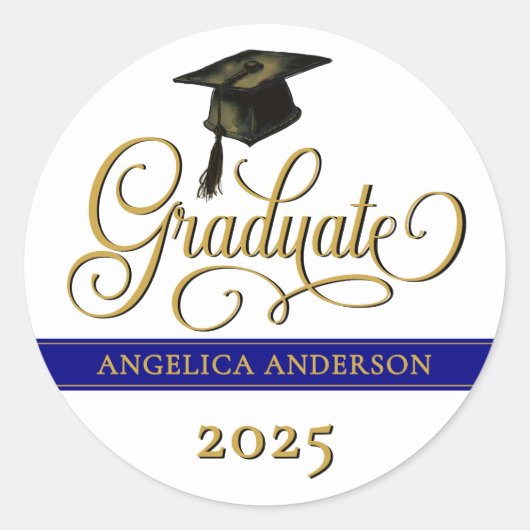 Elegant Script Afstuderen Sticker (Voorkant)