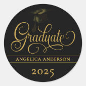 Elegant Script Afstuderen Sticker (Voorkant)