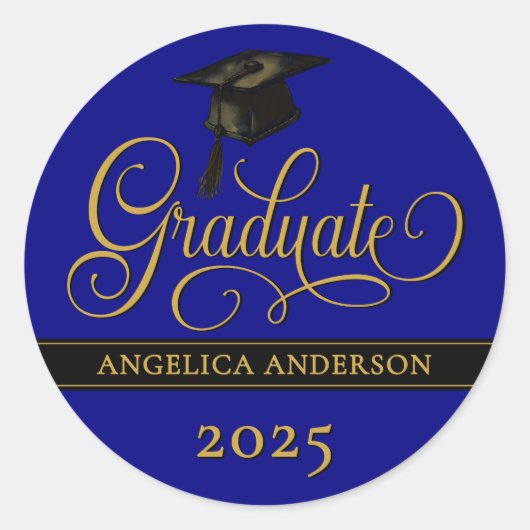 Elegant Script Afstuderen Sticker (Voorkant)