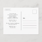 Elegant script afstuderen verticaal afstuderen uitnodiging briefkaart (Achterkant)