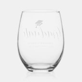 Elegant Script Afstuderen Wijnglas Zonder Voet (Achterkant)