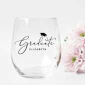 Elegant Script Afstuderen Wijnglas Zonder Voet