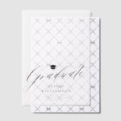 Elegant script afstuderen zwart-wit afstuderen vellum uitnodigingen (Offset (Uitnodiging))