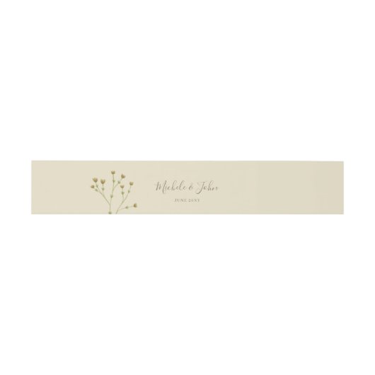 Elegant Script Airy Beige Waterverf Wilde bloemen Uitnodigingen Wikkel (Vlak)