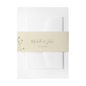 Elegant Script Airy Beige Waterverf Wilde bloemen Uitnodigingen Wikkel (Voorkant Voorbeeld)