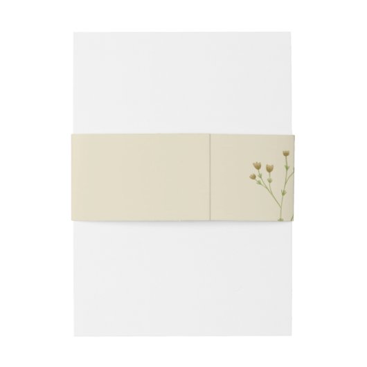 Elegant Script Airy Beige Waterverf Wilde bloemen Uitnodigingen Wikkel (Achterkant Voorbeeld)