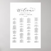 Elegant Script Alfabetical Seed Chart Poster (Voorkant)