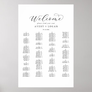 Elegant Script Alfabetical Seed Chart Poster