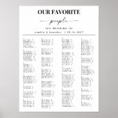 Elegant Script Alfabetische bruiloft zitgrafiek Poster (Voorkant)