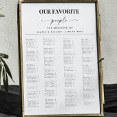 Elegant Script Alfabetische bruiloft zitgrafiek Poster