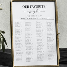 Elegant Script Alfabetische bruiloft zitgrafiek