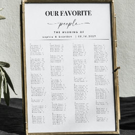 Elegant Script Alfabetische bruiloft zitgrafiek Poster